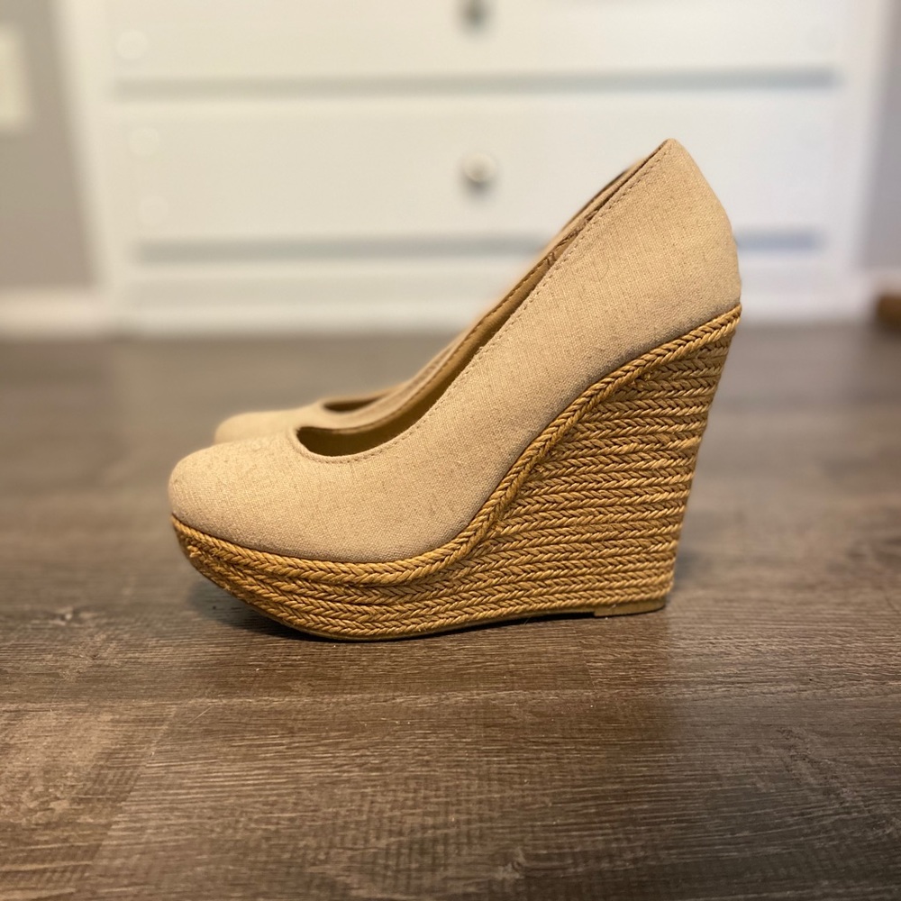 Beige wedges